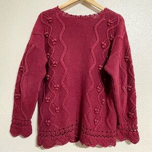 Rebecca Stone Vintage Crochet Pullover Sweater‎